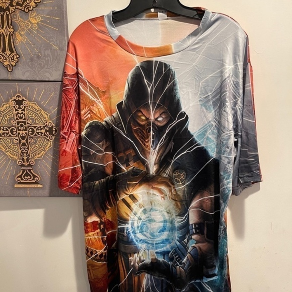 Medium Scorpion Mortal Kombat Tshirt Cosplay